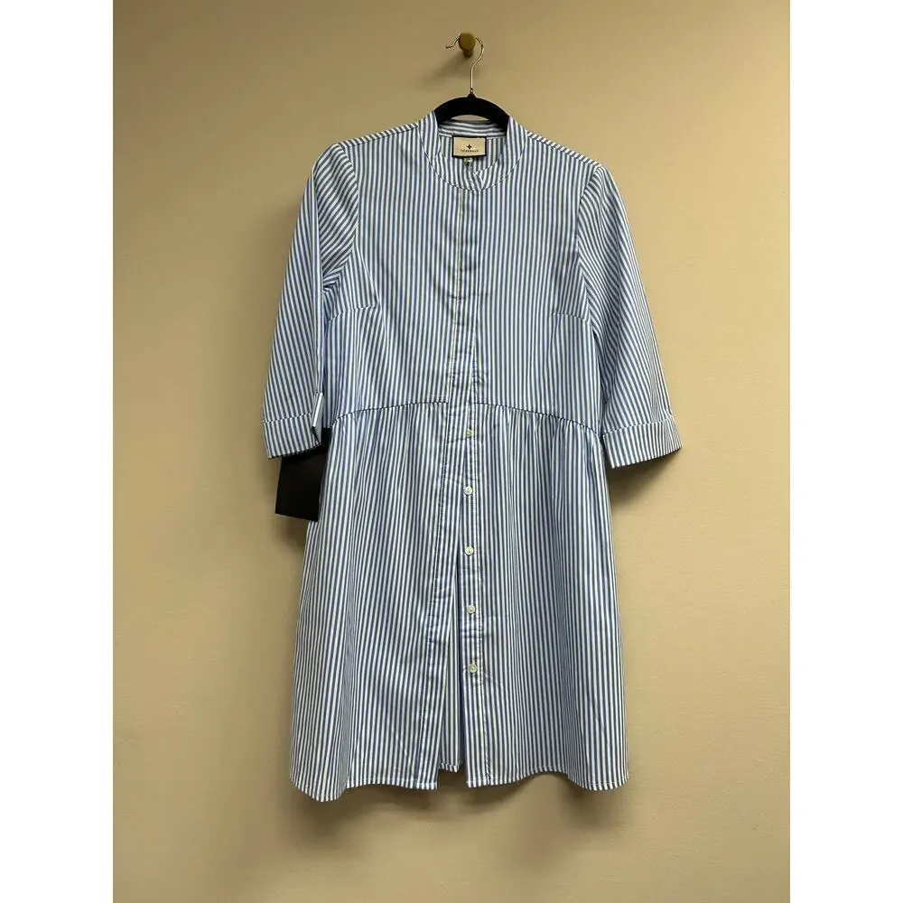 TUCKERNUCK Blue Stripe Royal Shirt Dress Size S NWT Retail $148 Tuckernuck - Picture 4 of 6
